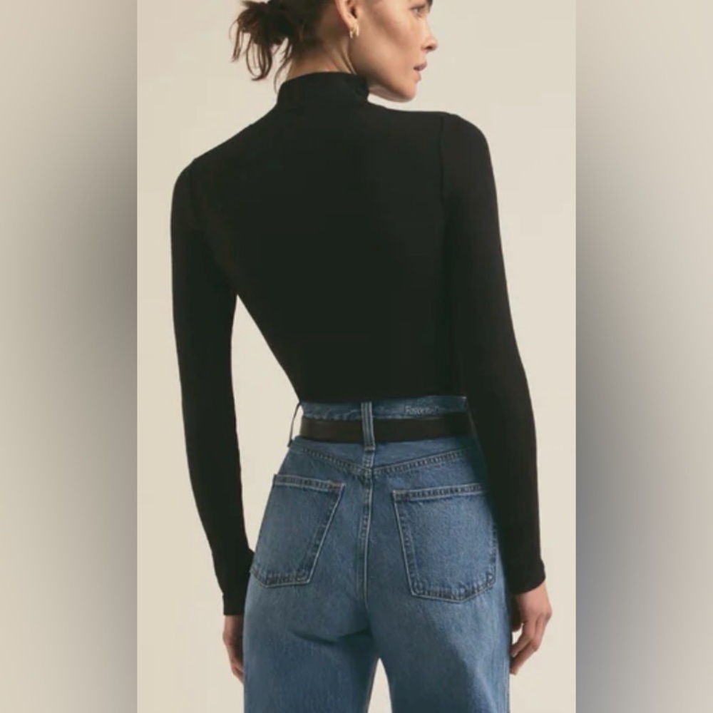 Favorite Daughter The Ribbed Long Sleeve Turtleneck Black Size Small - Picture 3 of 9